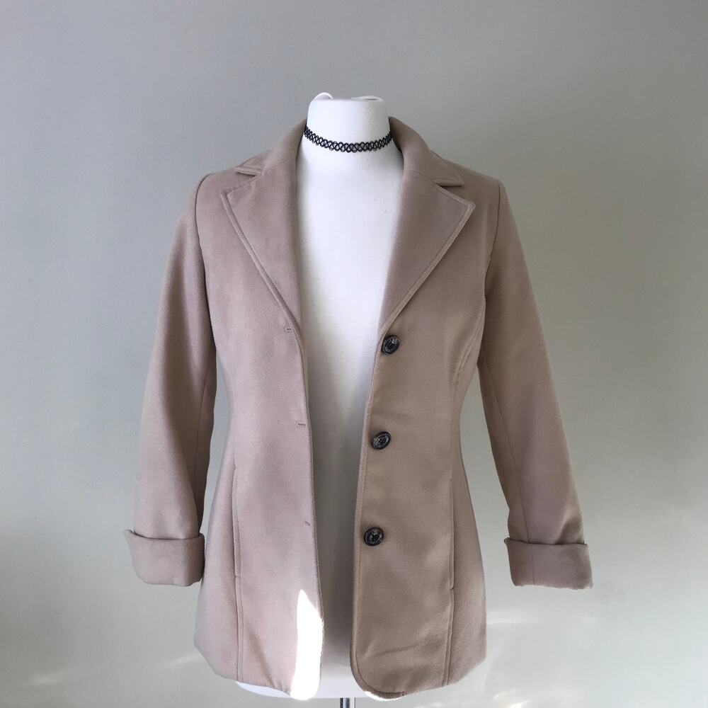 Chico's Women's Neutral Tan Button Up Lapel Blazer Size 0